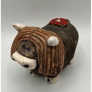 Artesania Rinconada Clay & Enamel Yak/Highland Bull Classic Collection 2.5"H VTG